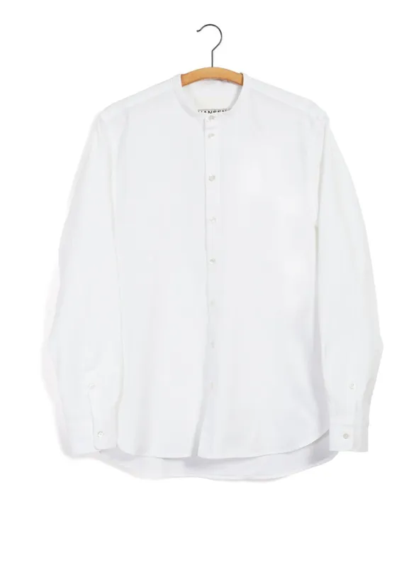ANTE | Collarless Shirt | White made by Hansen Garments