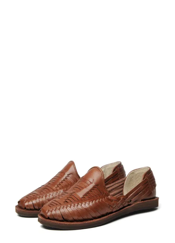 Cancun Leather Huarache | Slip on Vegetable Tanned Sandals | Brown 2 sold by Hansen Garments