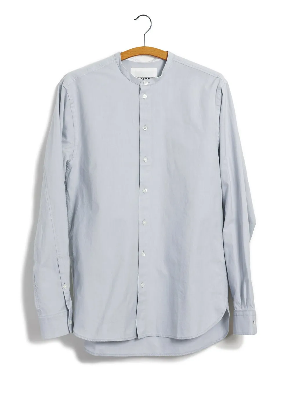 ANTE | Collarless Shirt | Silver sold by Hansen Garments