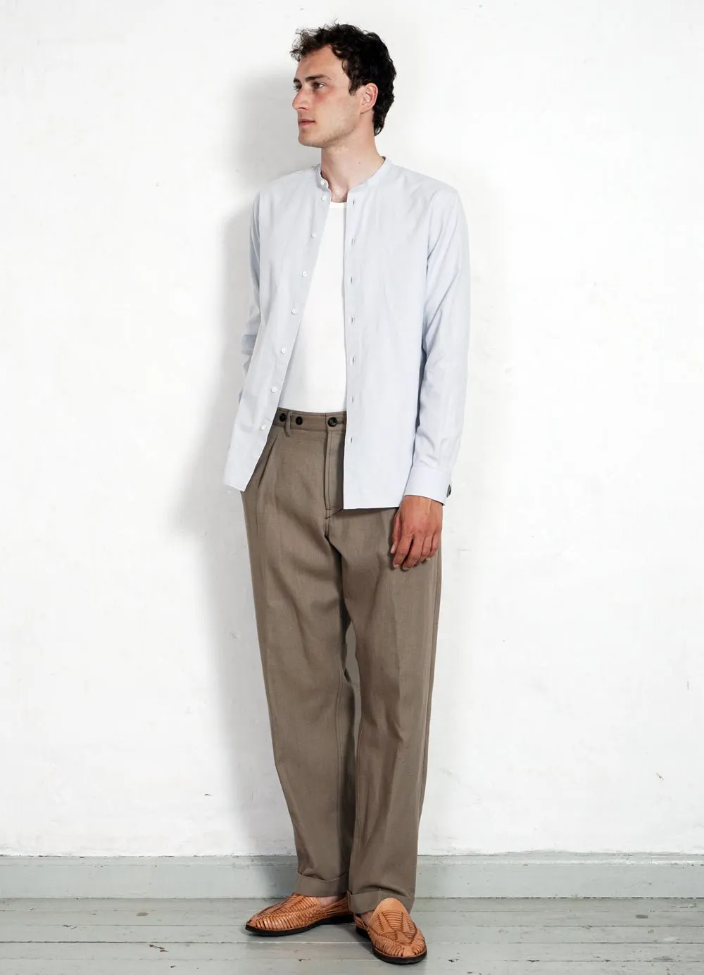 ANTE | Collarless Shirt | Silver sold by Hansen Garments product image thumbnail 2
