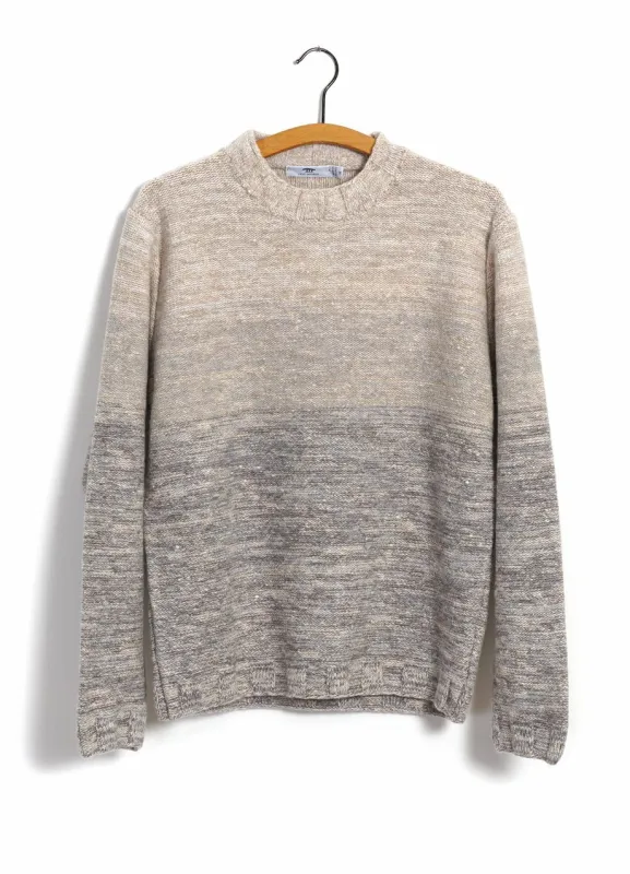 OMBRÉ MOCK-NECK | Wool & Cashmere-blend Sweater | Beige/Light Grey sold by Hansen Garments