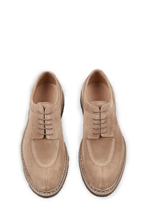 CATALPA | Water-resistant Suede Derby Shoe | Cream sold by Hansen Garments