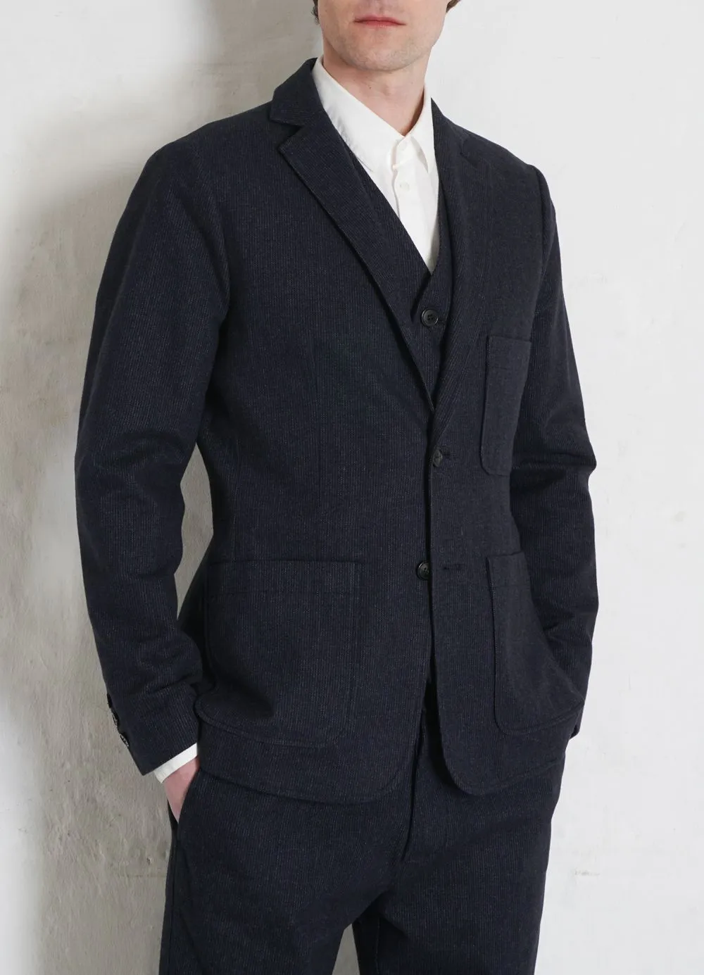 CHRIS | Classic Two Button Blazer | Brushed Blue sold by Hansen Garments product image thumbnail 3