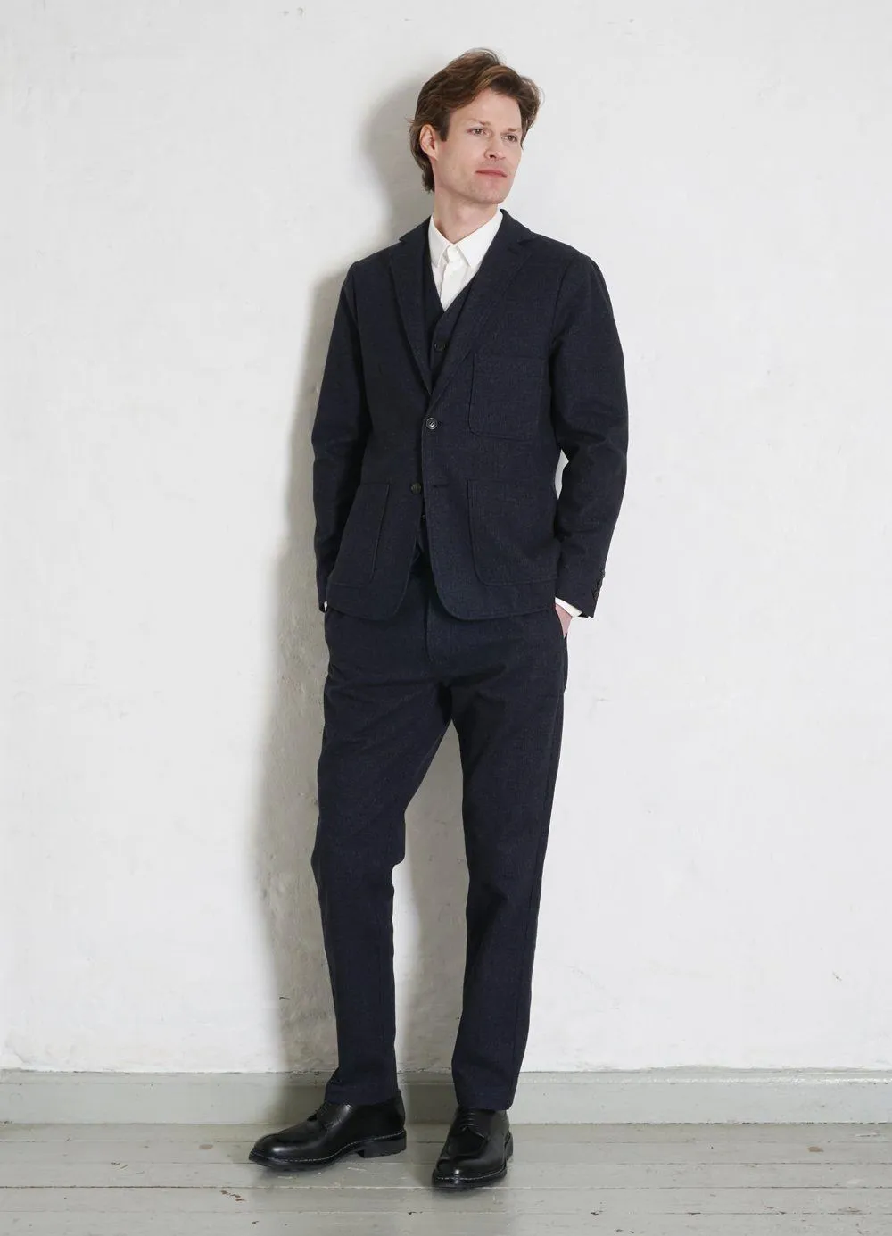 CHRIS | Classic Two Button Blazer | Brushed Blue sold by Hansen Garments product image thumbnail 2
