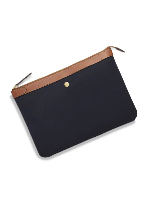 M/S POUCH LARGE | Midnight Blue/Cuoio made by Hansen Garments