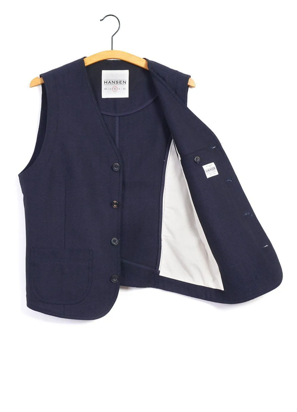 HARALD | Casual Waistcoat | Indigo sold by Hansen Garments product image thumbnail 5