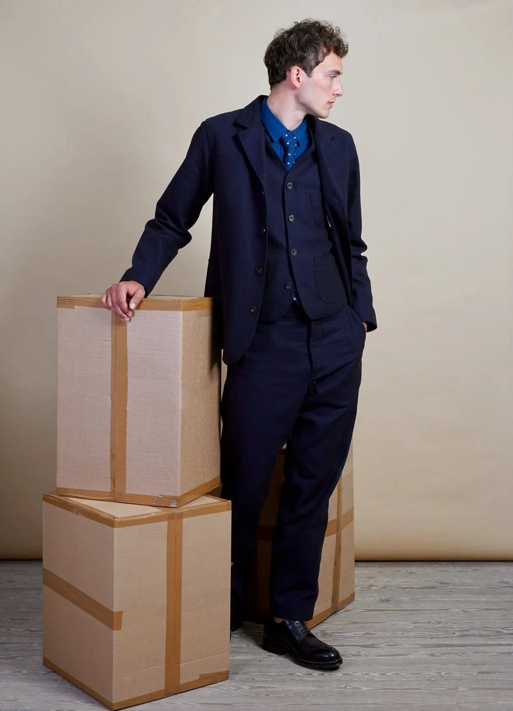 HARALD | Casual Waistcoat | Indigo sold by Hansen Garments product image thumbnail 2