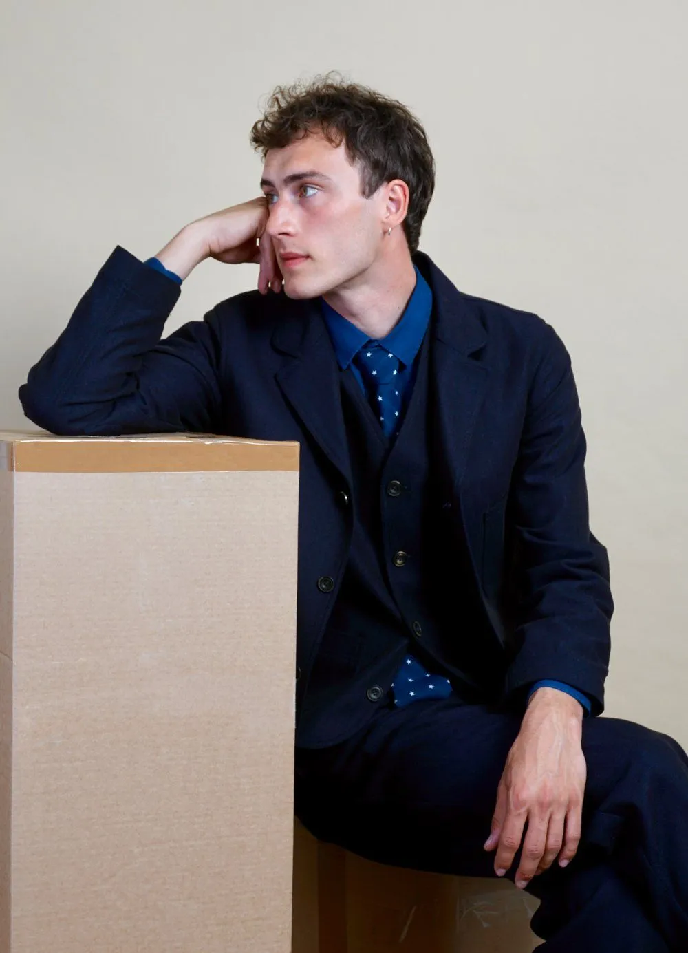 HARALD | Casual Waistcoat | Indigo sold by Hansen Garments product image thumbnail 3