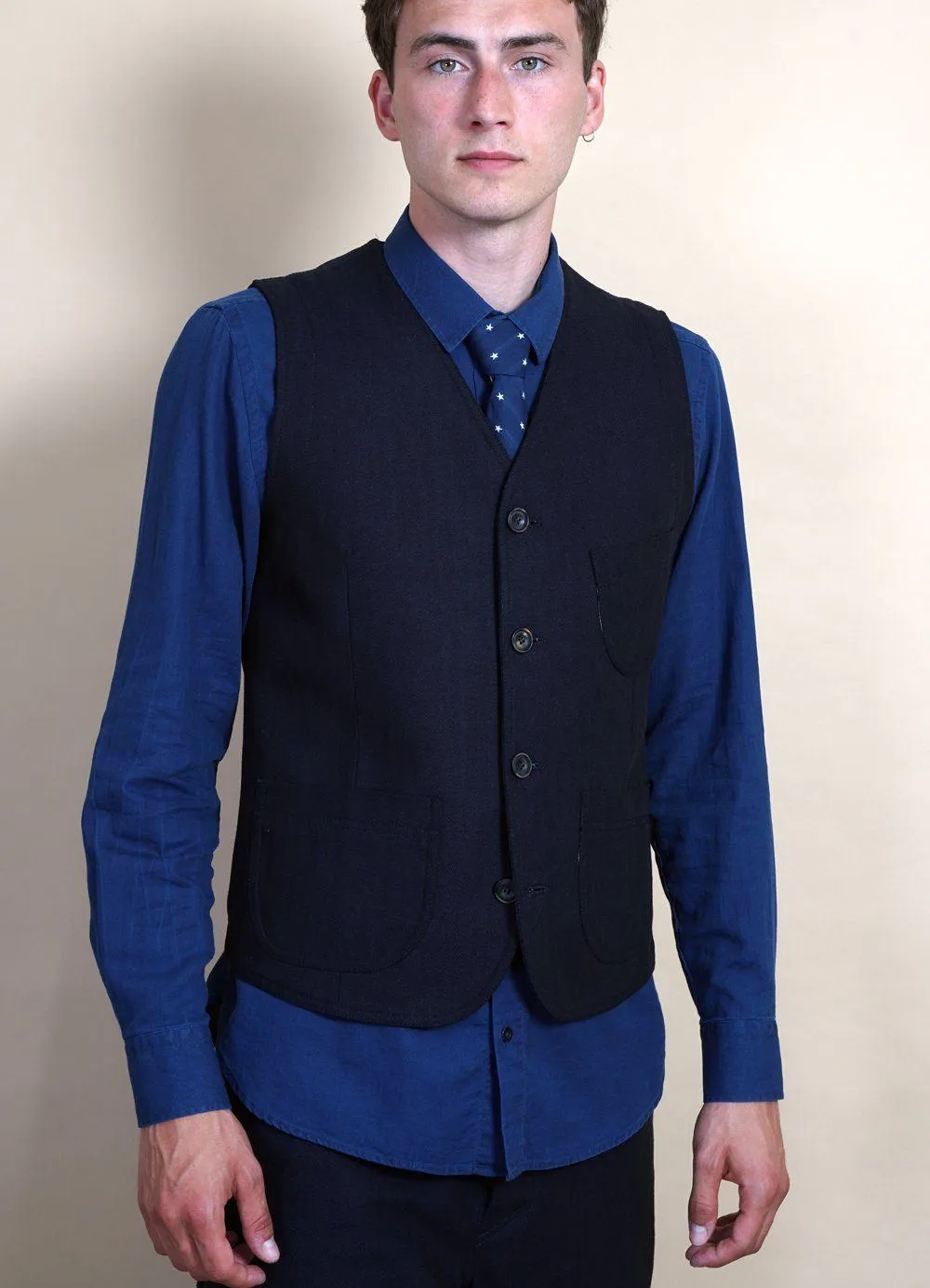 HARALD | Casual Waistcoat | Indigo sold by Hansen Garments product image thumbnail 4