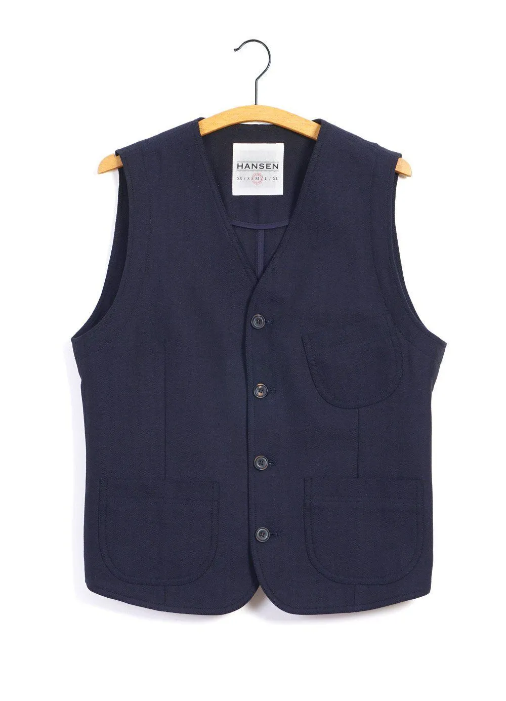 HARALD | Casual Waistcoat | Indigo sold by Hansen Garments