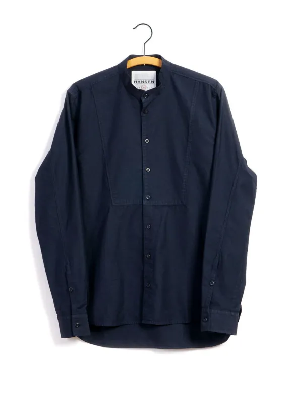VALMAR | Collarless Bib Shirt | Navy sold by Hansen Garments