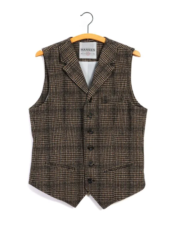 WILLIAM | Lapel Waistcoat | Checkered sold by Hansen Garments