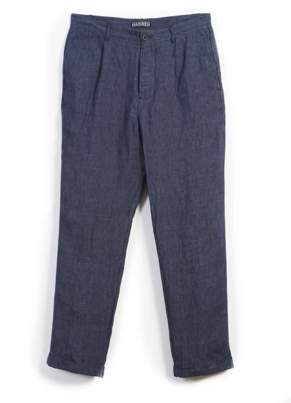 MADS | Loose Fit Trousers | Blue Delave sold by Hansen Garments