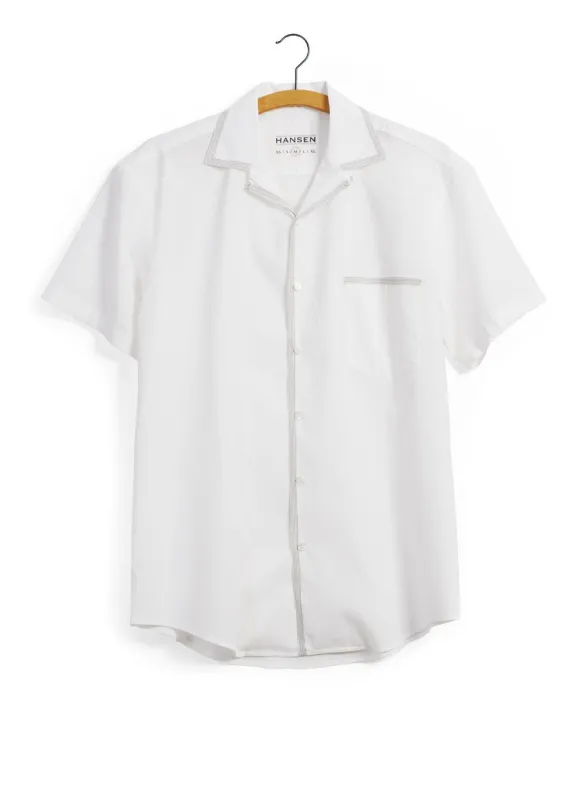 JONNY | Short Sleeve Shirt | White sold by Hansen Garments
