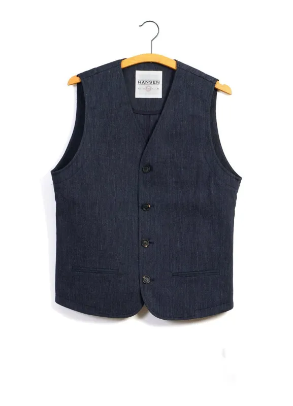 DANIEL | Four Button Waistcoat | Navy Melange sold by Hansen Garments