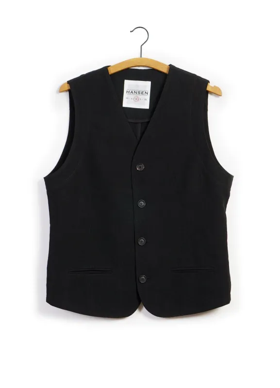 DANIEL | Four Button Waistcoat | Black sold by Hansen Garments