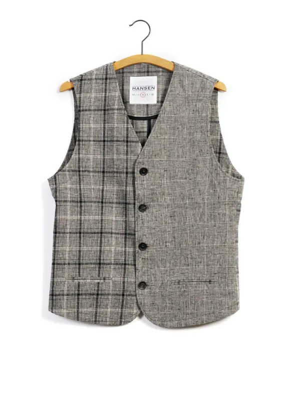 DANIEL | Four Button Waistcoat | Mixed Check sold by Hansen Garments