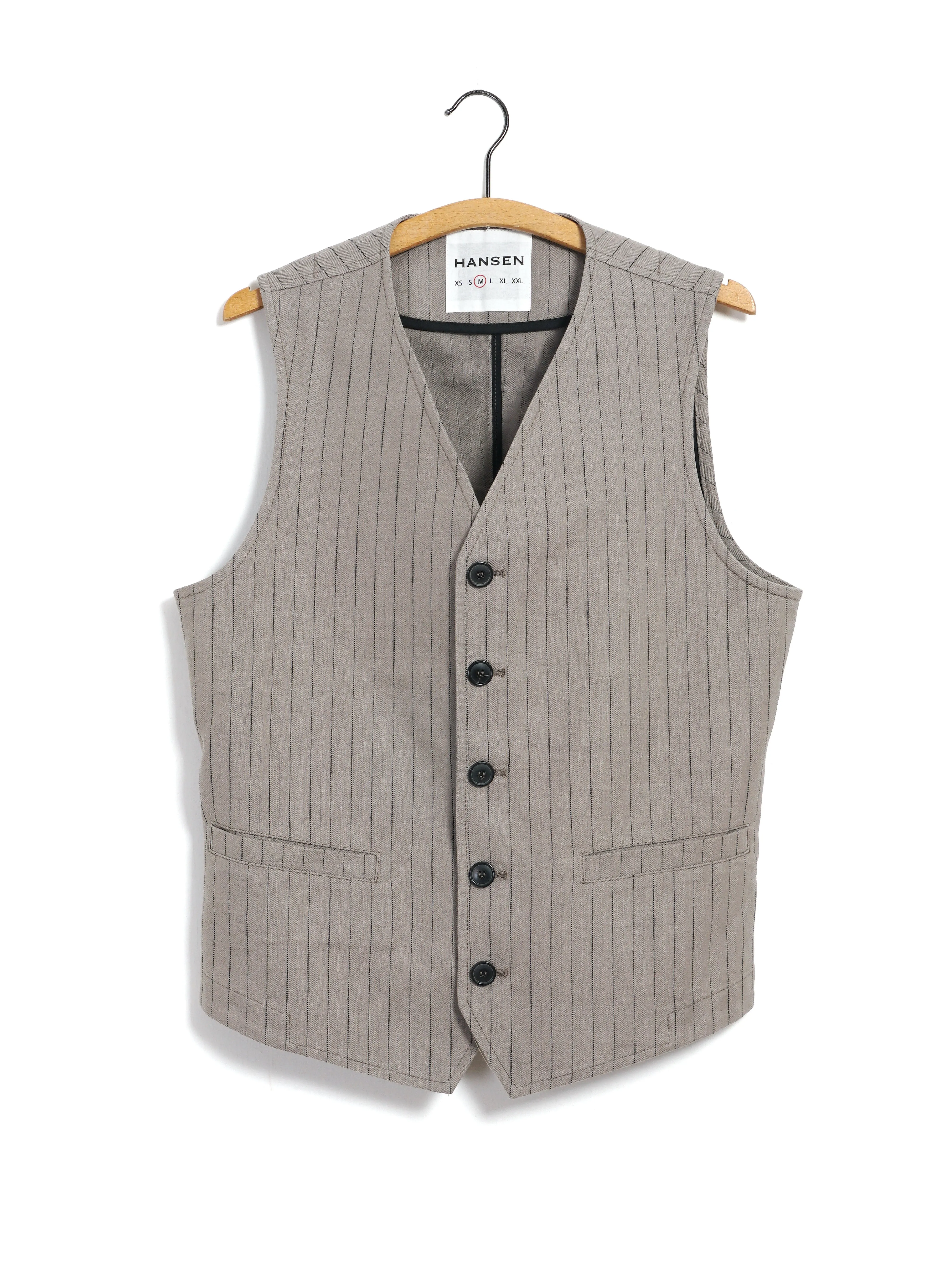 KNUD 31-57-5 | Casual Waistcoat | Beige Herringbone Pin sold by Hansen Garments