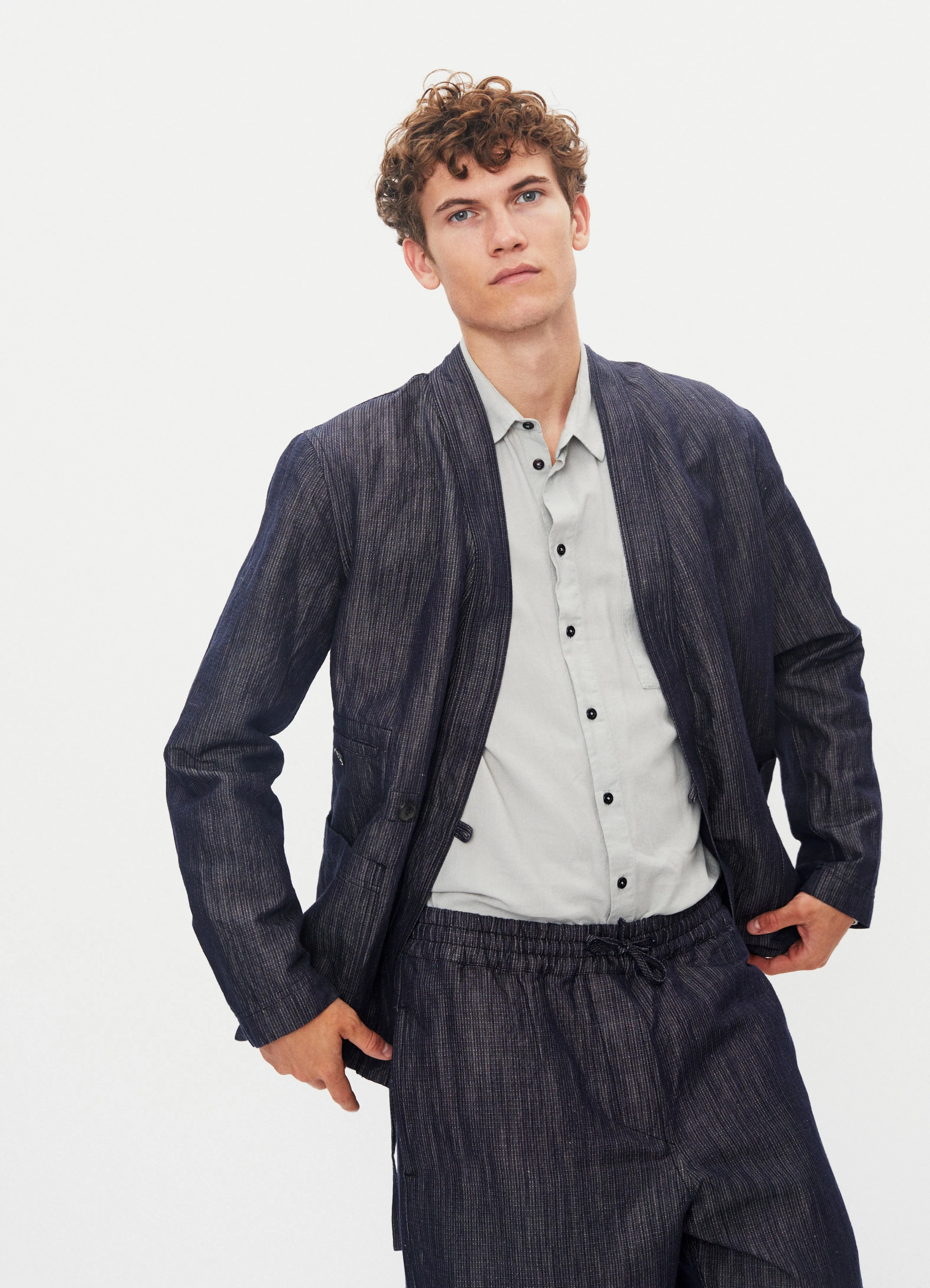 FOLKE 31-66-3 | Eastern Style Jacket | Navy Dobby sold by Hansen Garments product image thumbnail 2