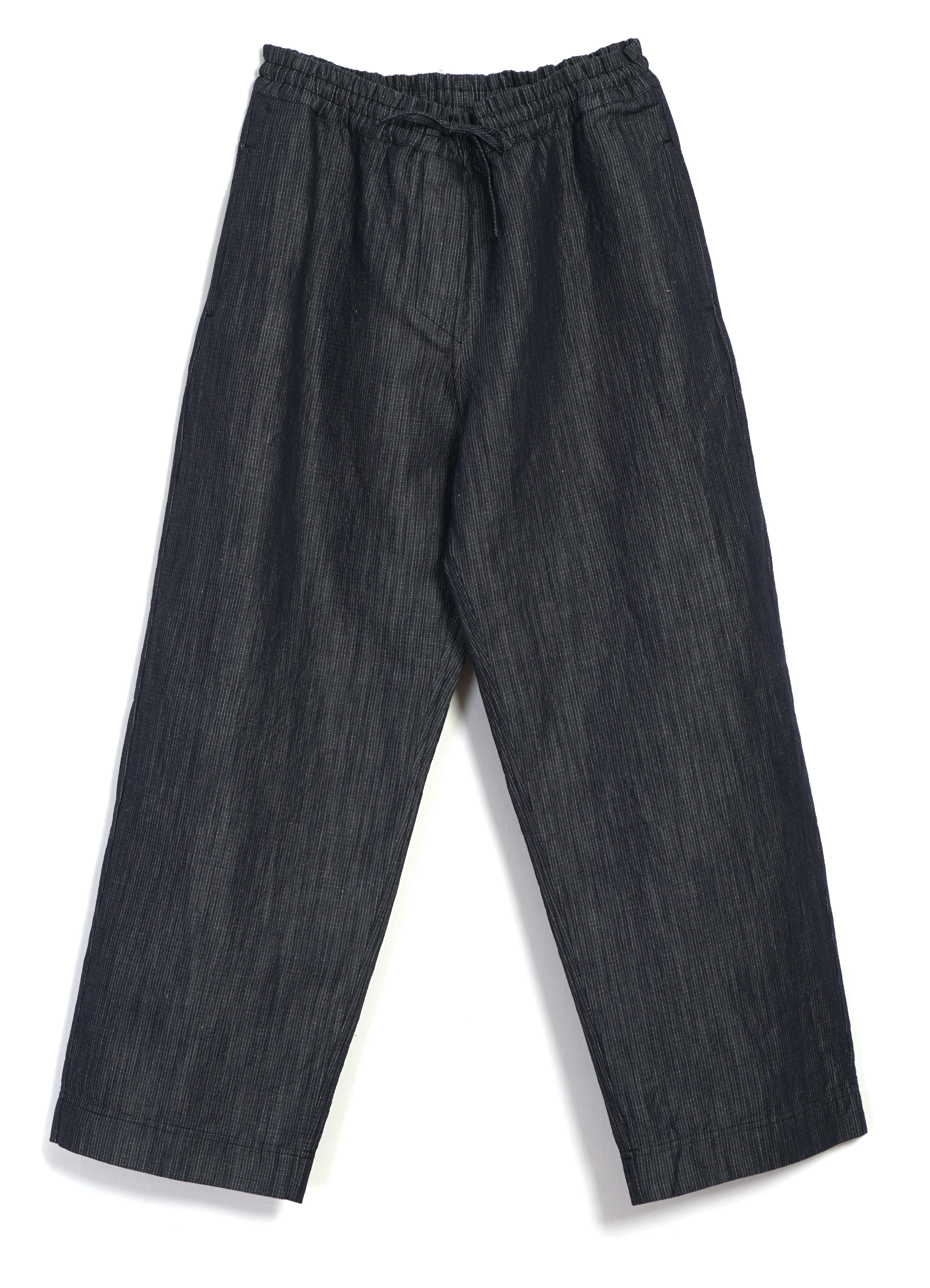 EMIR 31-66-3 | Loose Drawstring Pants | Navy Dobby sold by Hansen Garments