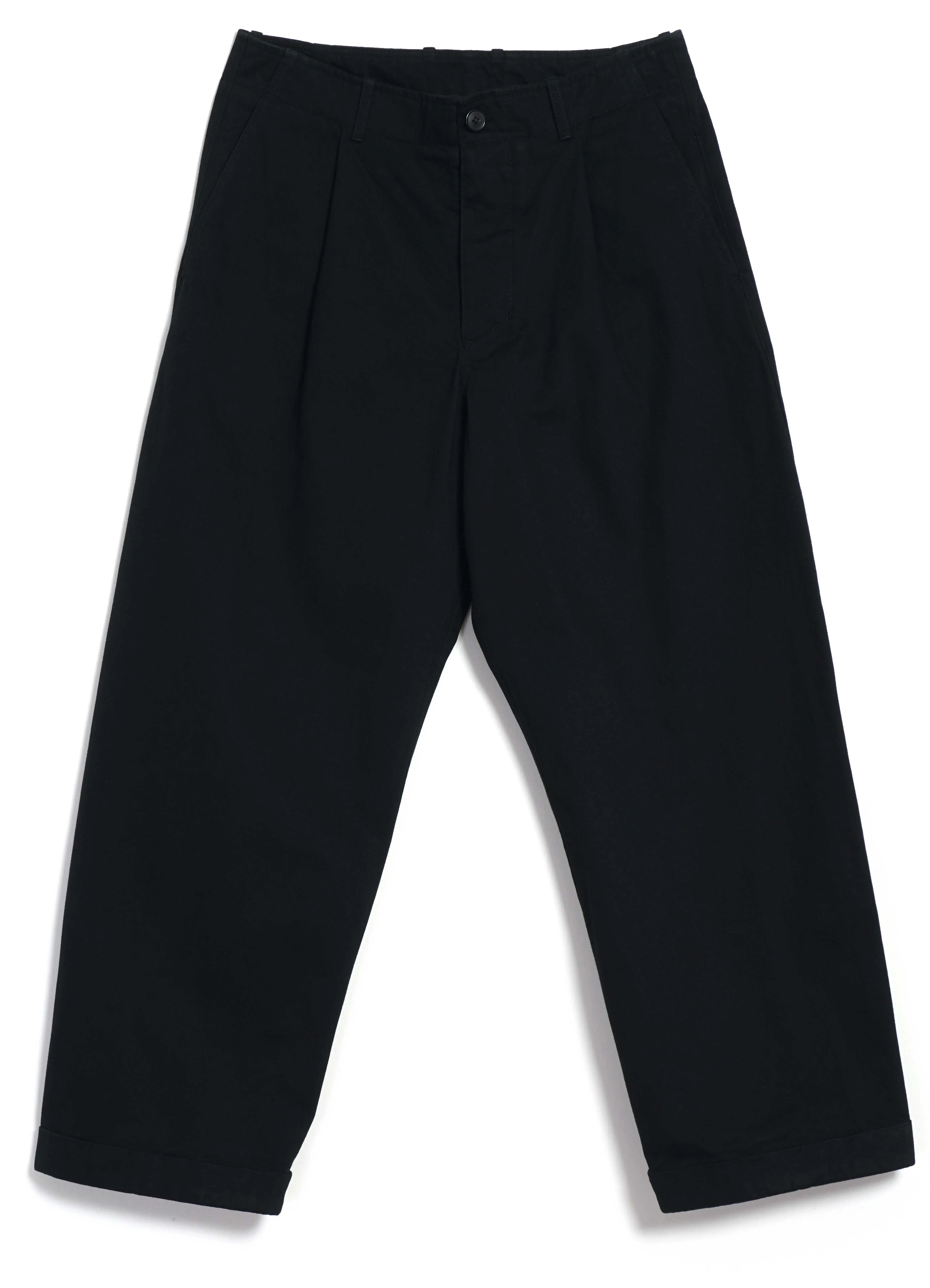 BOBBY 31-56-2 | Wide Pleated Everyday Trousers | Black sold by Hansen Garments