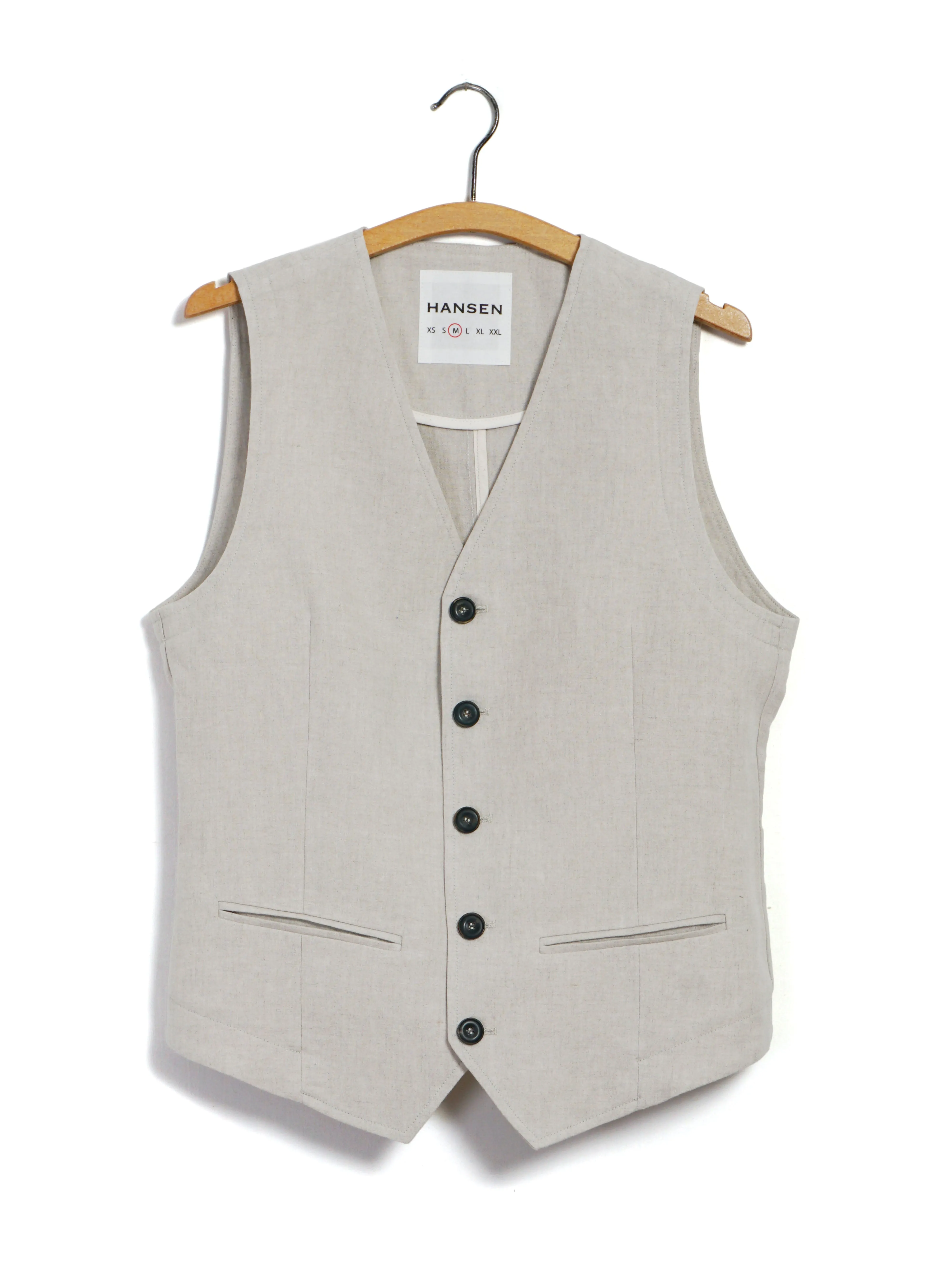 DANIEL 31-67-1 | Classic Waistcoat | Nature Linen sold by Hansen Garments