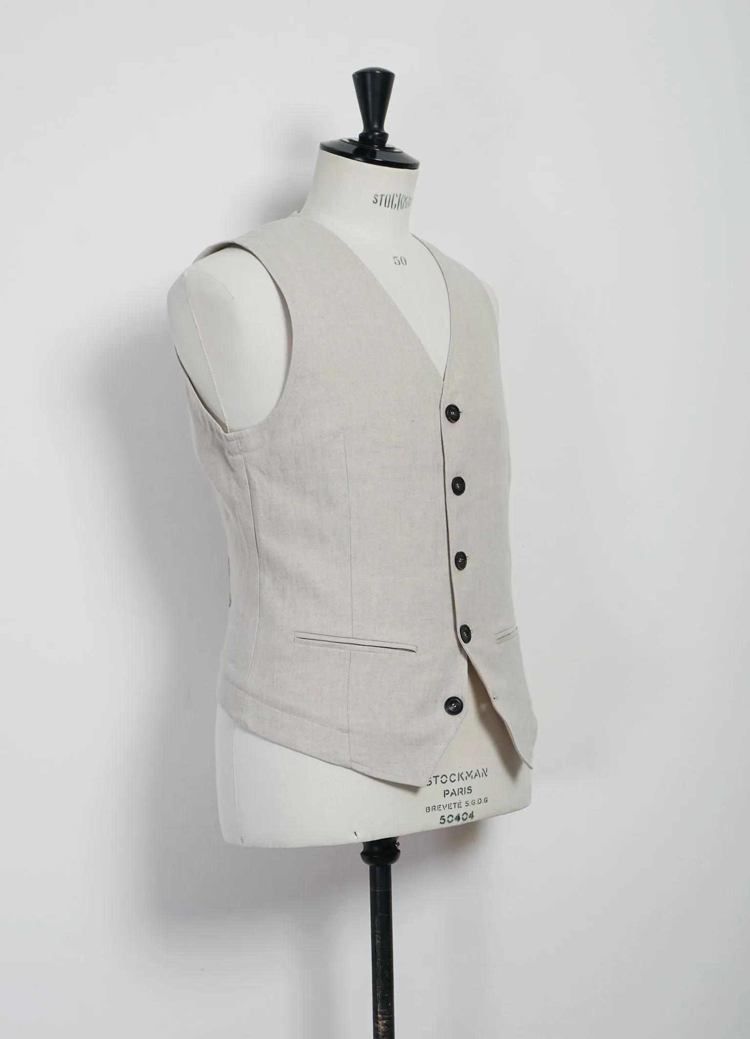 DANIEL 31-67-1 | Classic Waistcoat | Nature Linen sold by Hansen Garments product image thumbnail 3