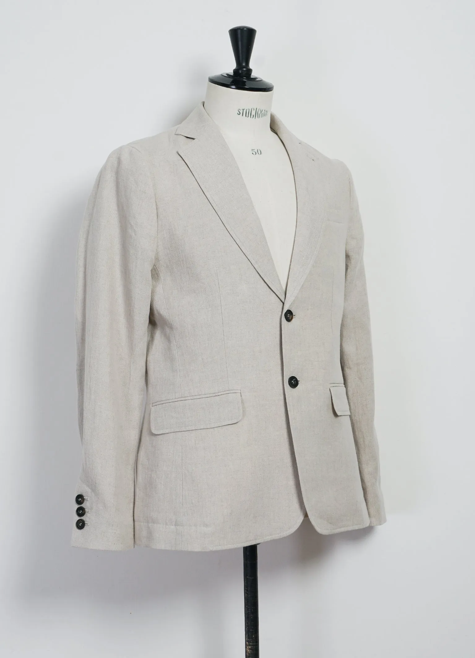 CHRIS 31-67-1 | Classic Two Button Blazer | Nature Linen sold by Hansen Garments product image thumbnail 4