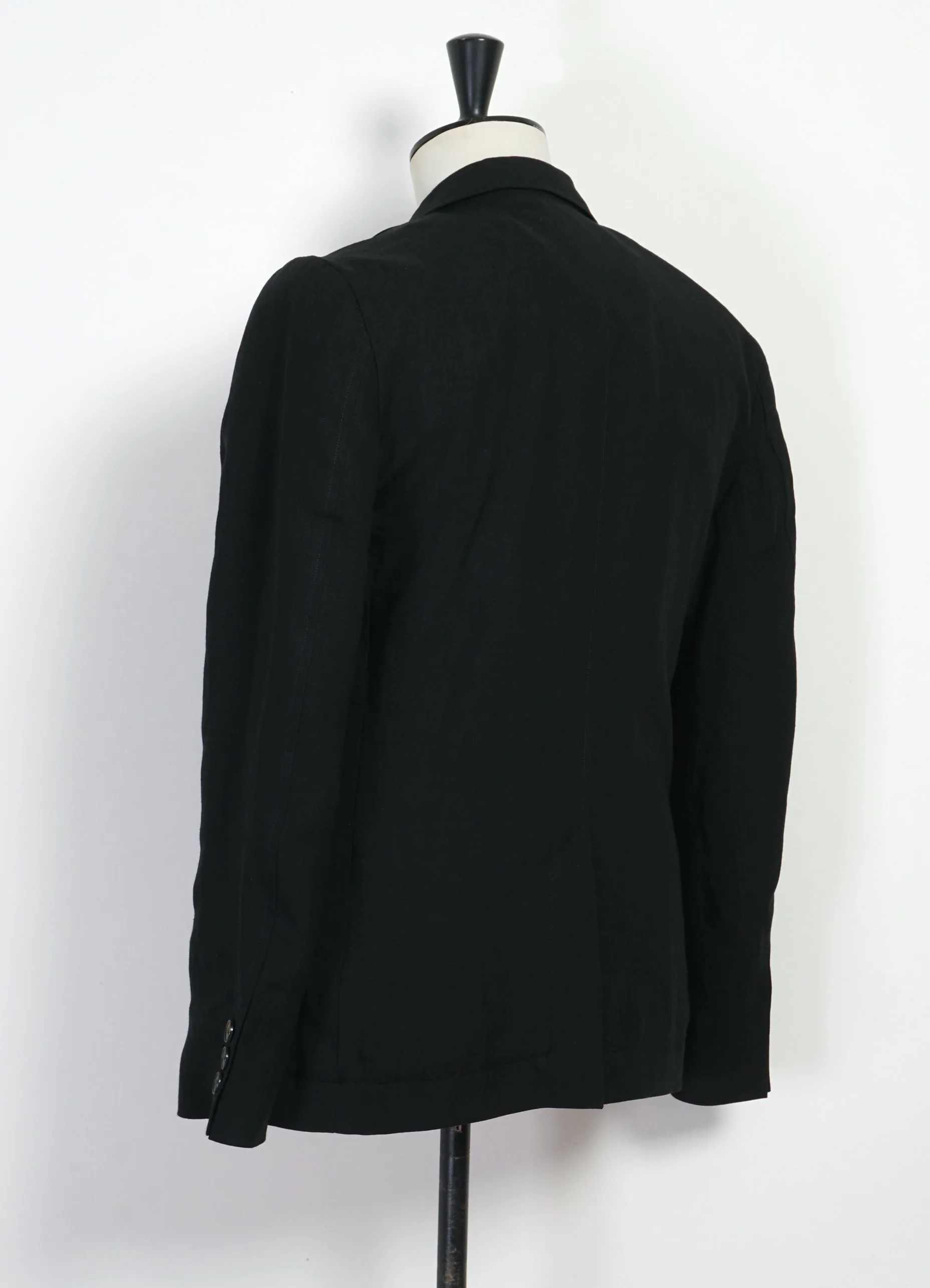 CHRIS 31-67-2 | Classic Two Button Blazer | Black Linen sold by Hansen Garments product image thumbnail 5