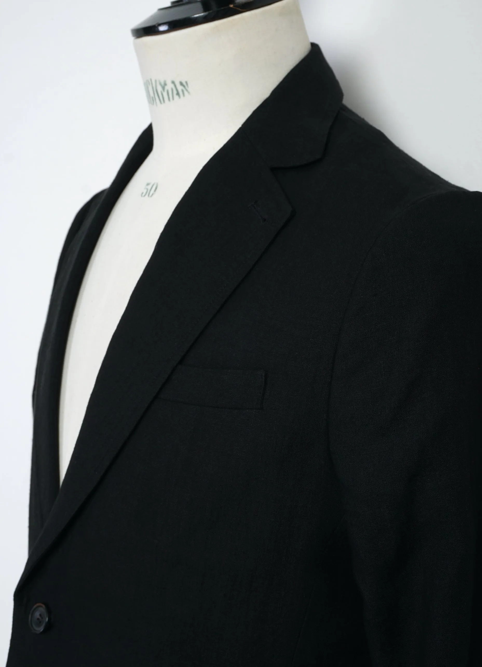 CHRIS 31-67-2 | Classic Two Button Blazer | Black Linen sold by Hansen Garments product image thumbnail 3