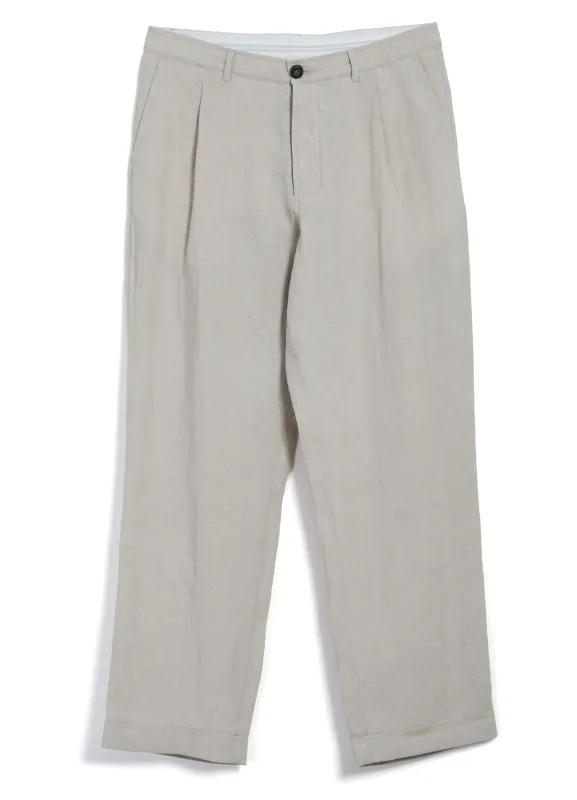 SUNE 31-67-1 | Classic Pleated Trousers | Nature Linen sold by Hansen Garments