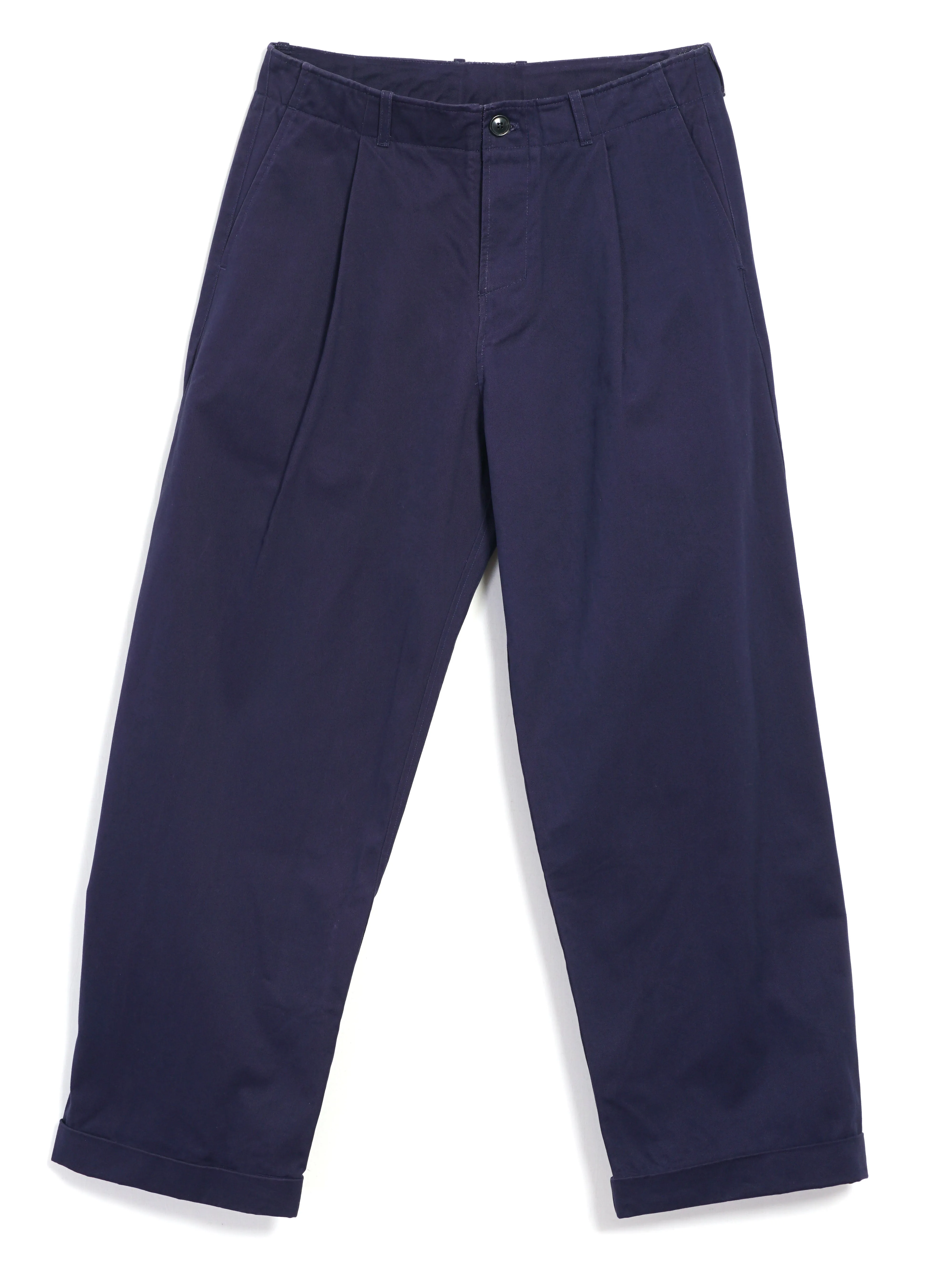 BOBBY 31-56-3 | Wide Pleated Everyday Trousers | Marine sold by Hansen Garments