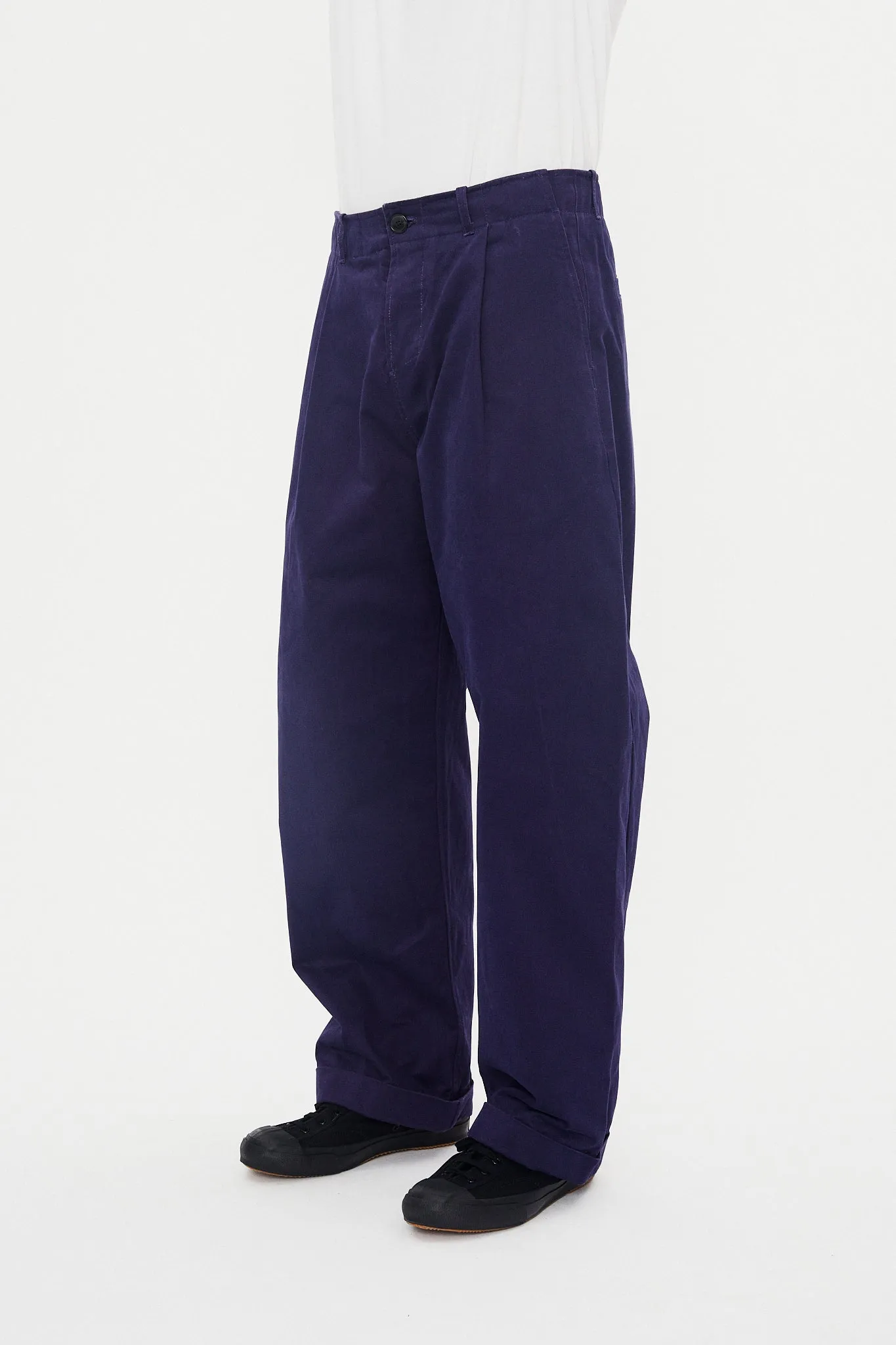 BOBBY 31-56-3 | Wide Pleated Everyday Trousers | Marine sold by Hansen Garments product image thumbnail 3