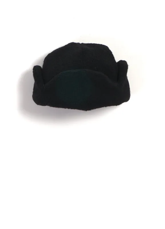 Recycled Wool Flight Cap With Earflaps | Black sold by Hansen Garments