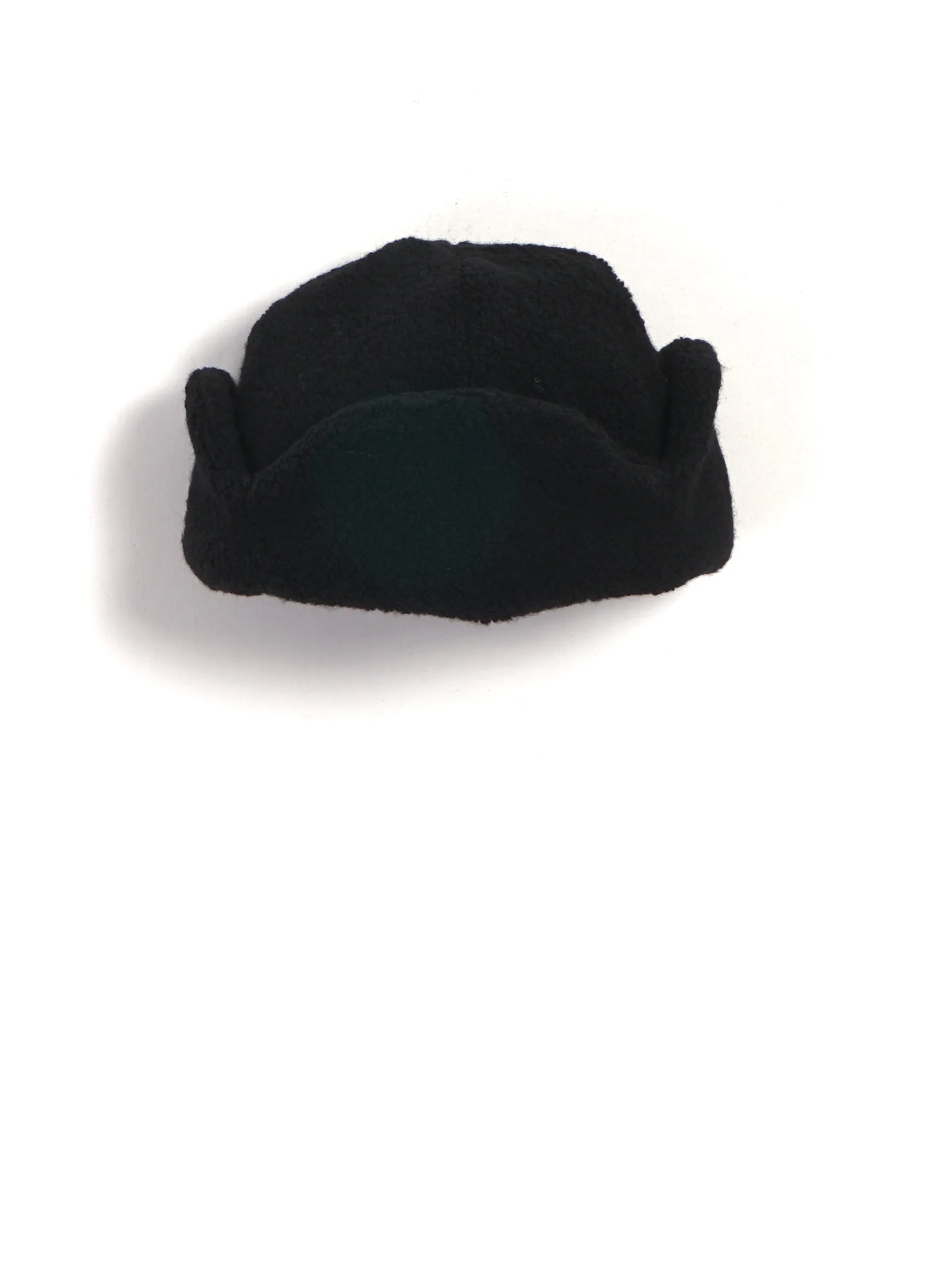 Recycled Wool Flight Cap With Earflaps | Black sold by Hansen Garments