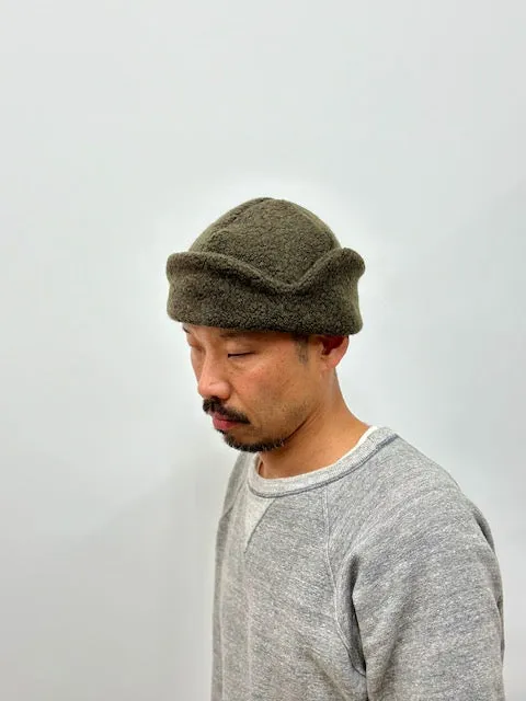 Recycled Wool Flight Cap With Earflaps | Olive sold by Hansen Garments product image thumbnail 2