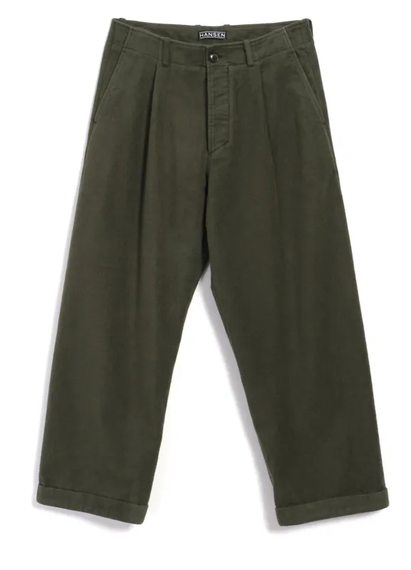 BOBBY | Super Wide Pleated Trousers | Dark Green made by Hansen Garments