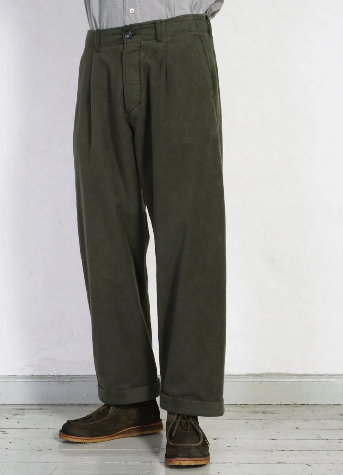 BOBBY | Super Wide Pleated Trousers | Dark Green sold by Hansen Garments product image thumbnail 2