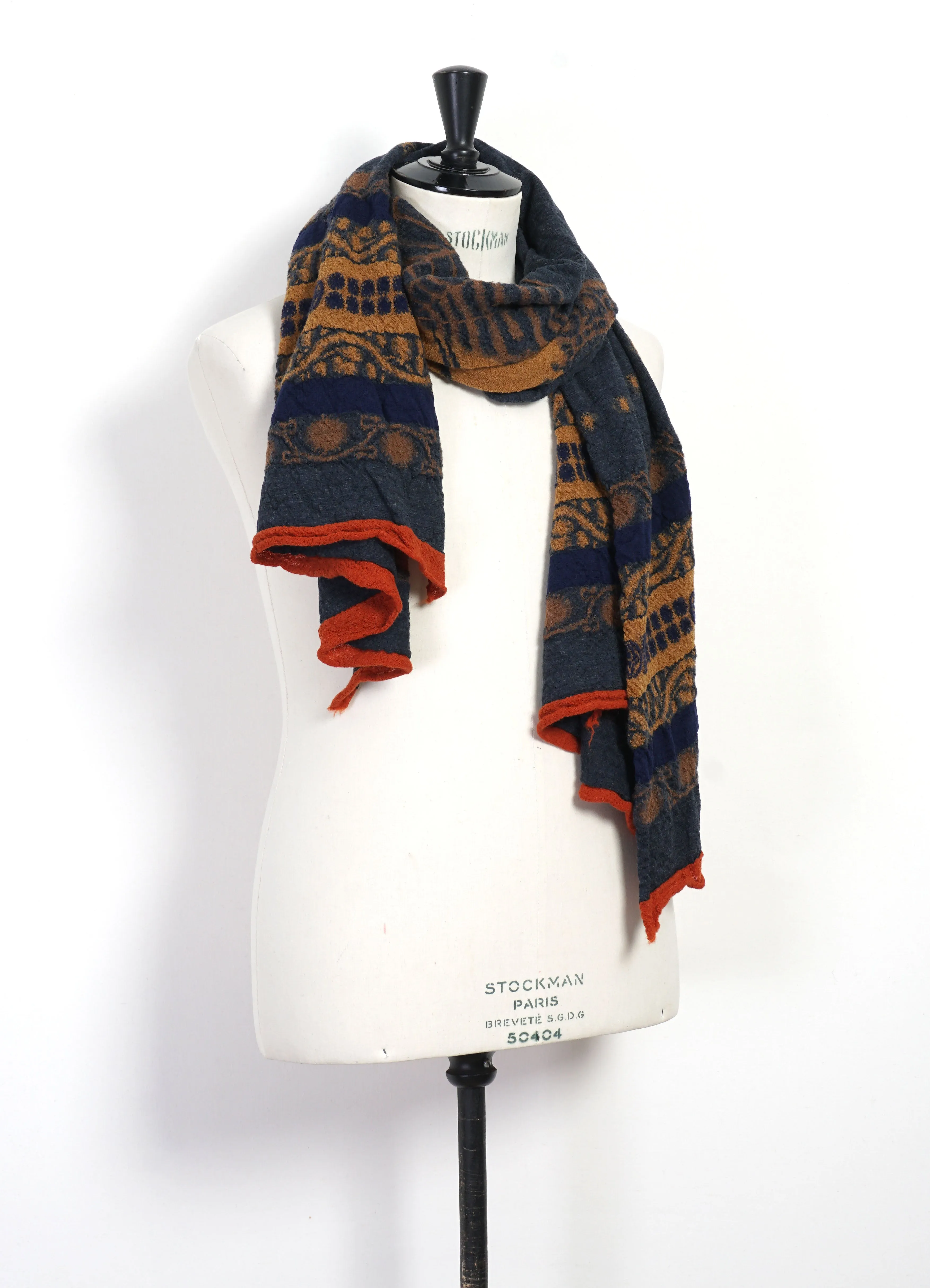 COPTIC SKULL | Compressed Wool Scarf | Navy sold by Hansen Garments product image thumbnail 3