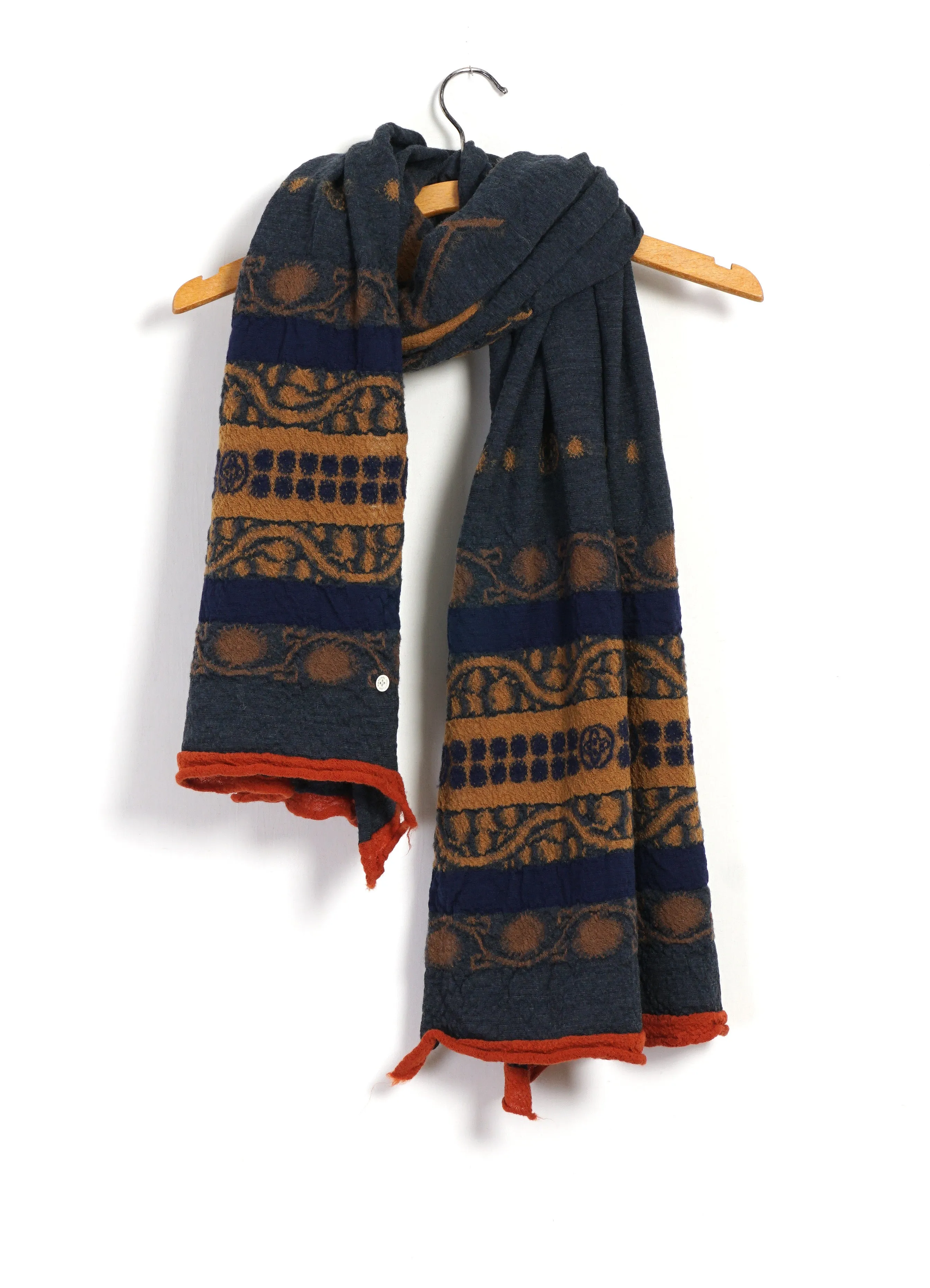 COPTIC SKULL | Compressed Wool Scarf | Navy sold by Hansen Garments