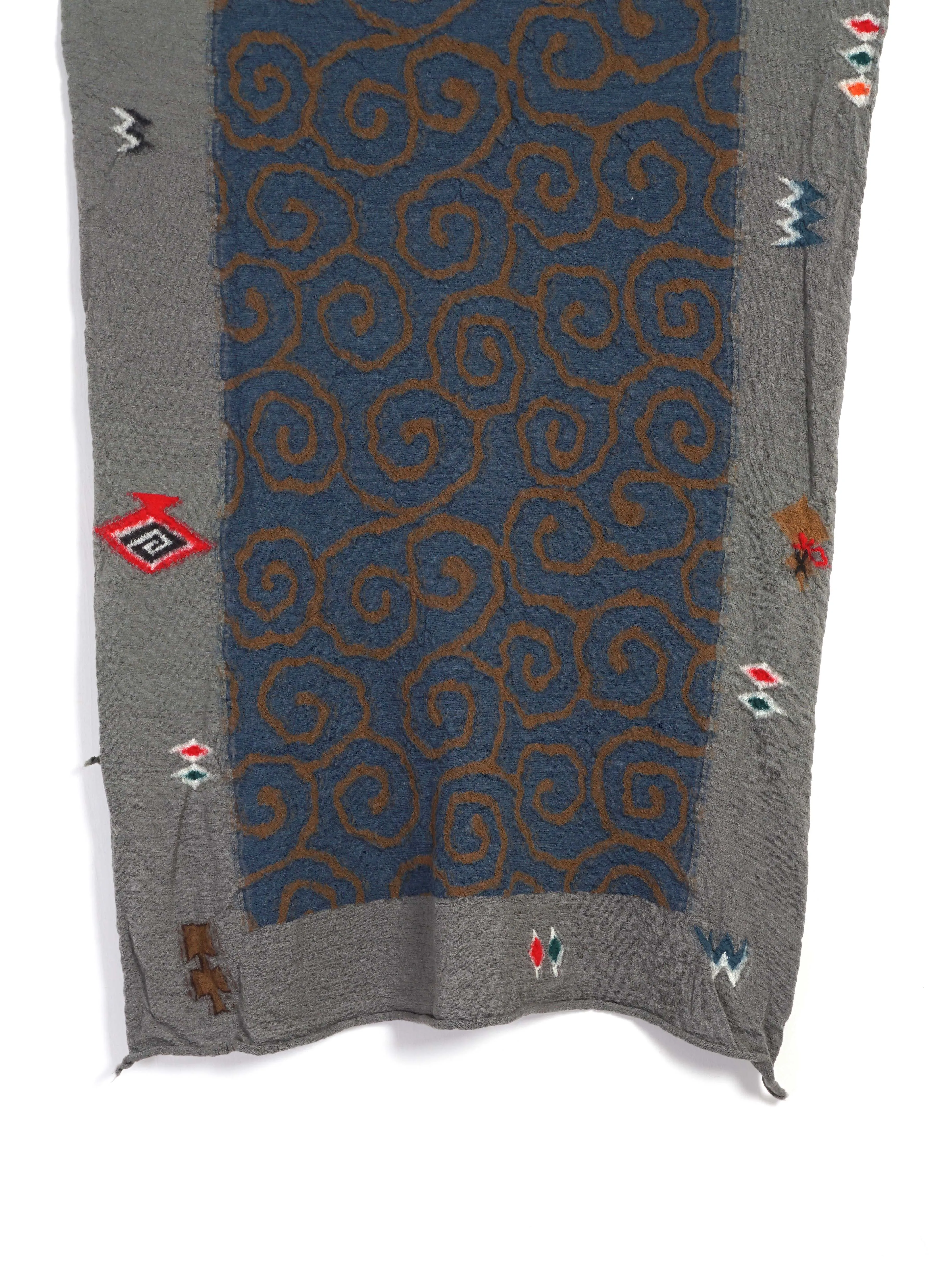 KARAKUSA NECTAR | Compressed Wool Scarf | Grey/Blue sold by Hansen Garments product image thumbnail 2