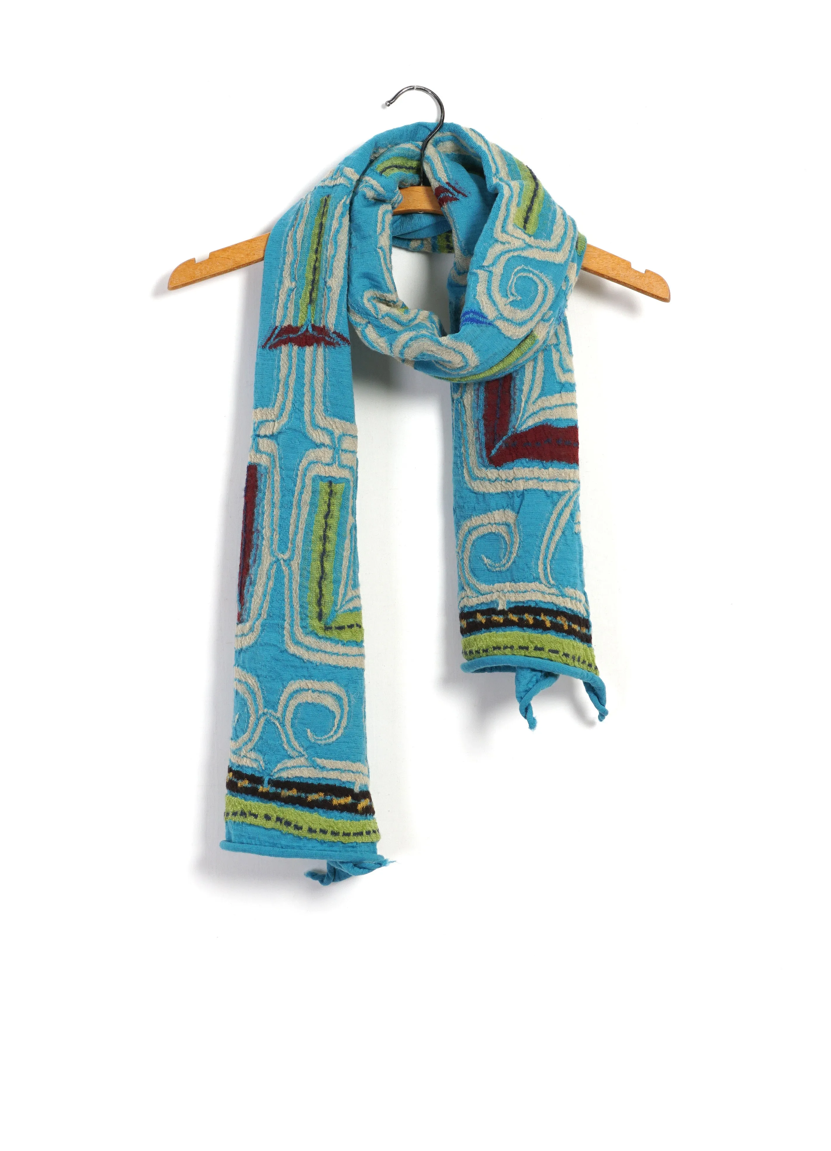 POP AINU | Compressed Wool Scarf | Blue sold by Hansen Garments