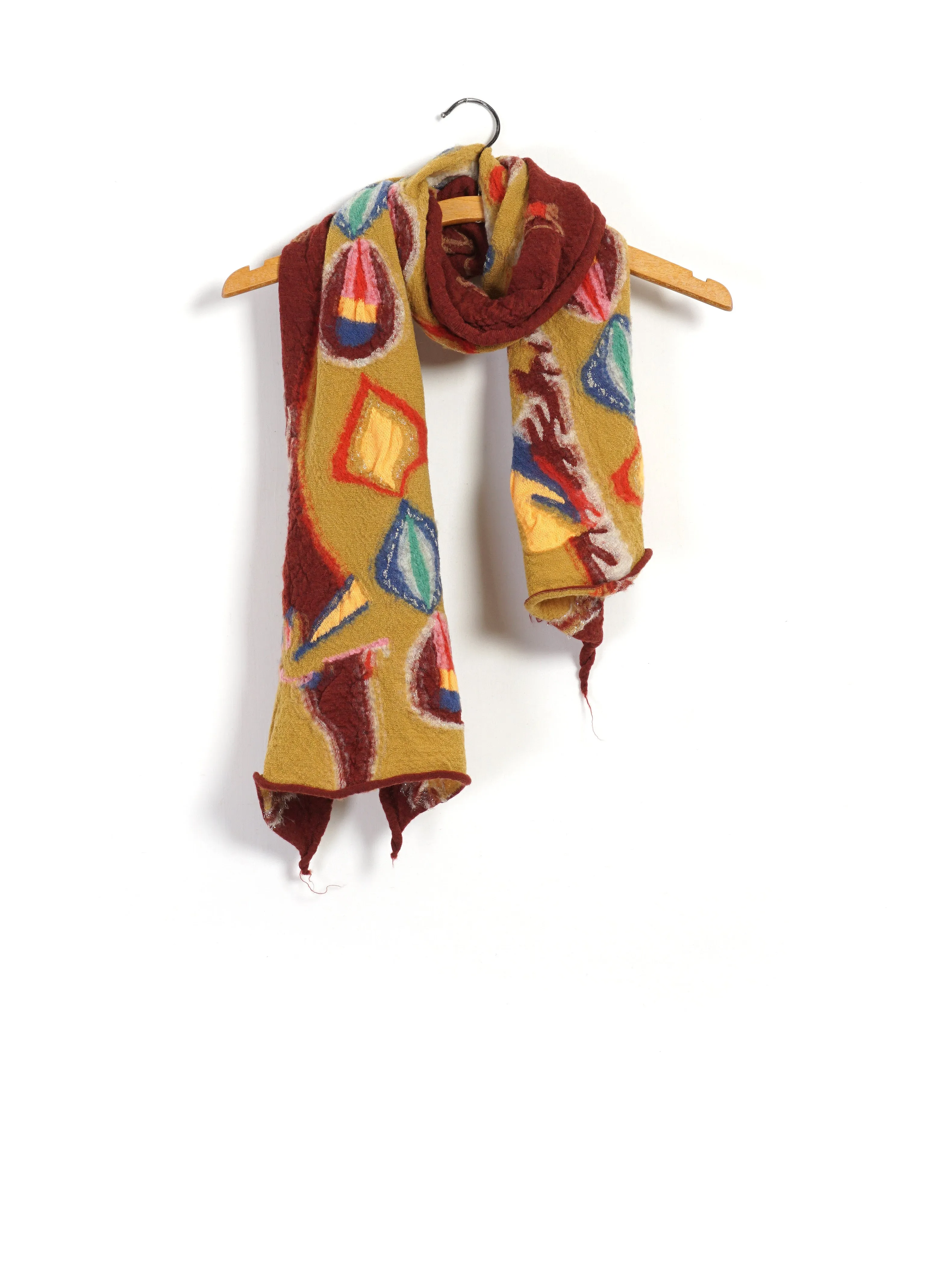 DRAGON DANCE | Compressed Wool Scarf | Burgundy sold by Hansen Garments