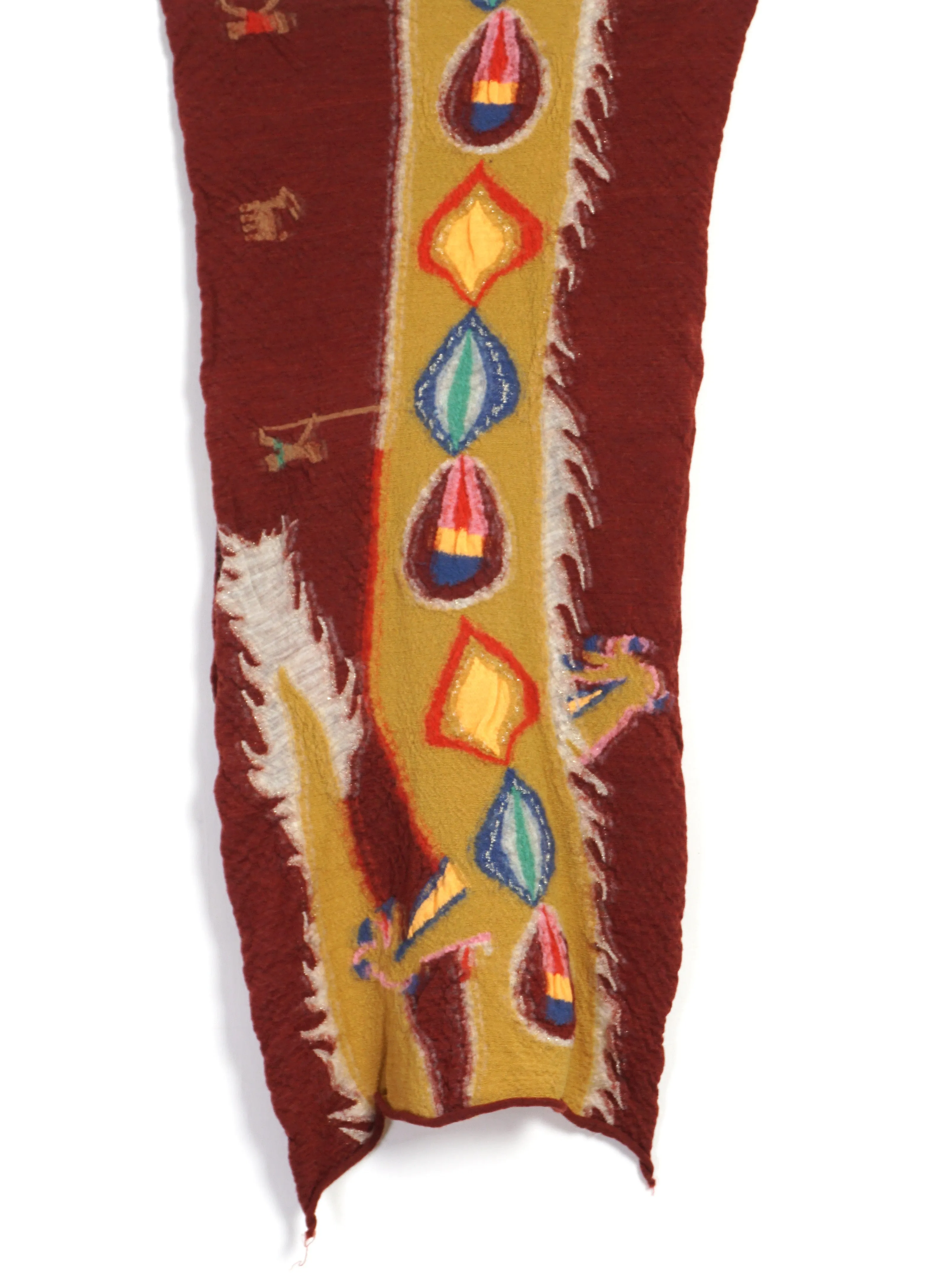 DRAGON DANCE | Compressed Wool Scarf | Burgundy sold by Hansen Garments product image thumbnail 2