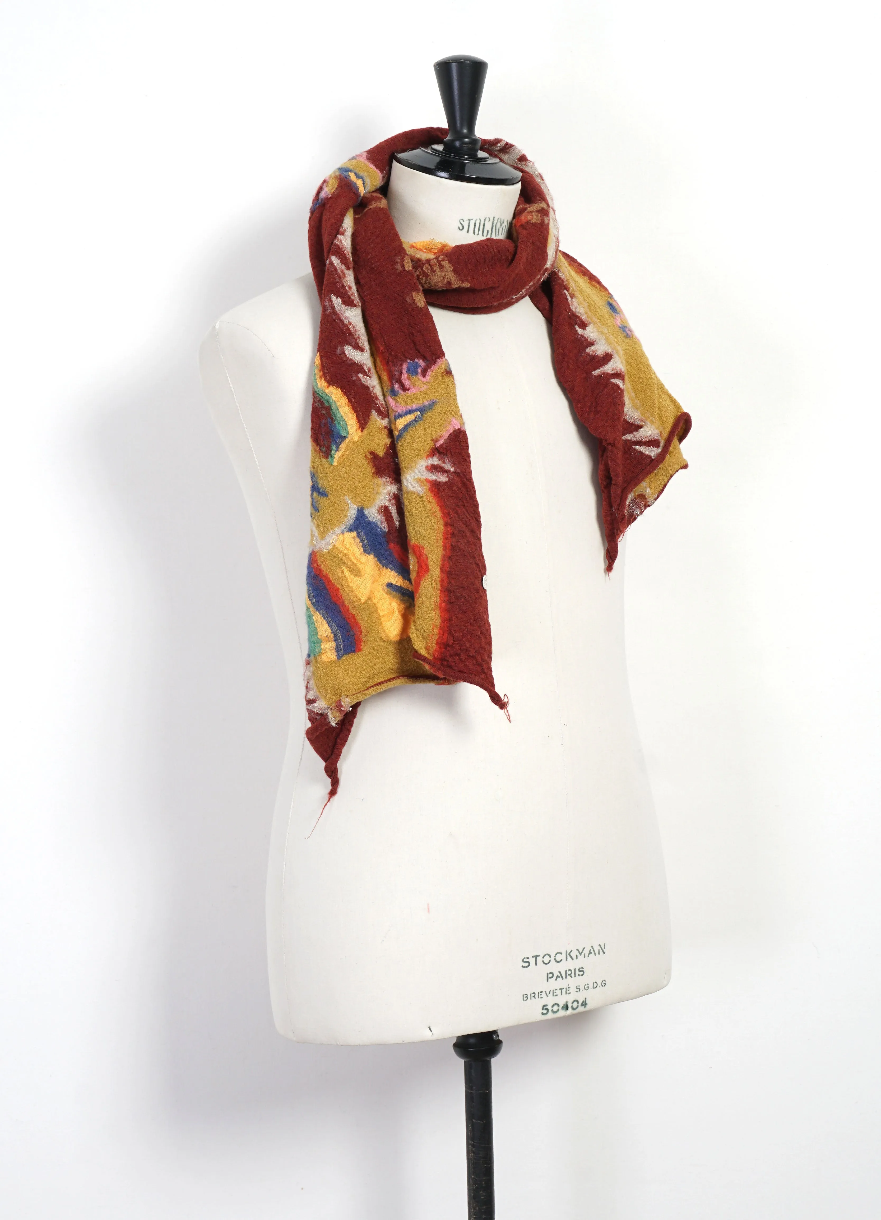 DRAGON DANCE | Compressed Wool Scarf | Burgundy sold by Hansen Garments product image thumbnail 3