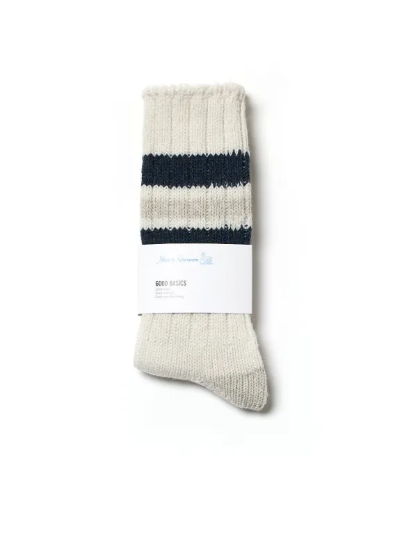 GOOD BASICS | Recycled Wool Socks | Nature/Denim Blue made by Merz B. Schwanen