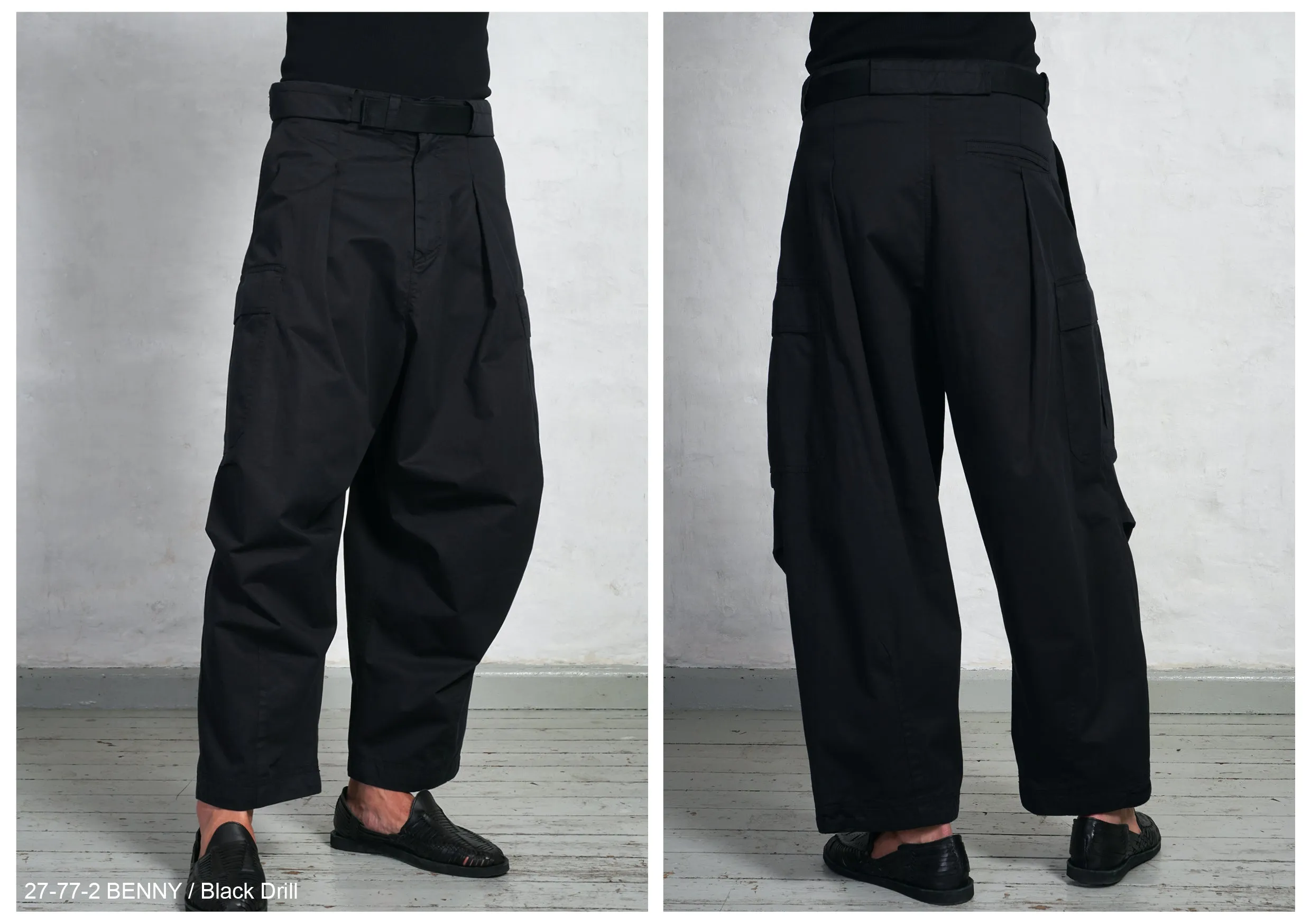 BENNY | Super Wide Ballon Trousers | Black Drill sold by Hansen Garments product image thumbnail 4