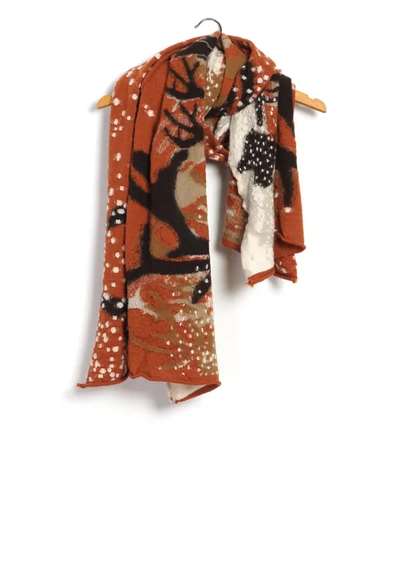 JOURNEY CARIBOU | Compressed Wool Scarf | Orange made by Kapital