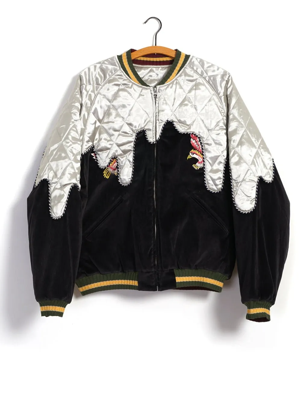 TORO-TORO | Sulfur-dyed Velveteen Souvenir Jacket | Black/Kinari sold by Hansen Garments