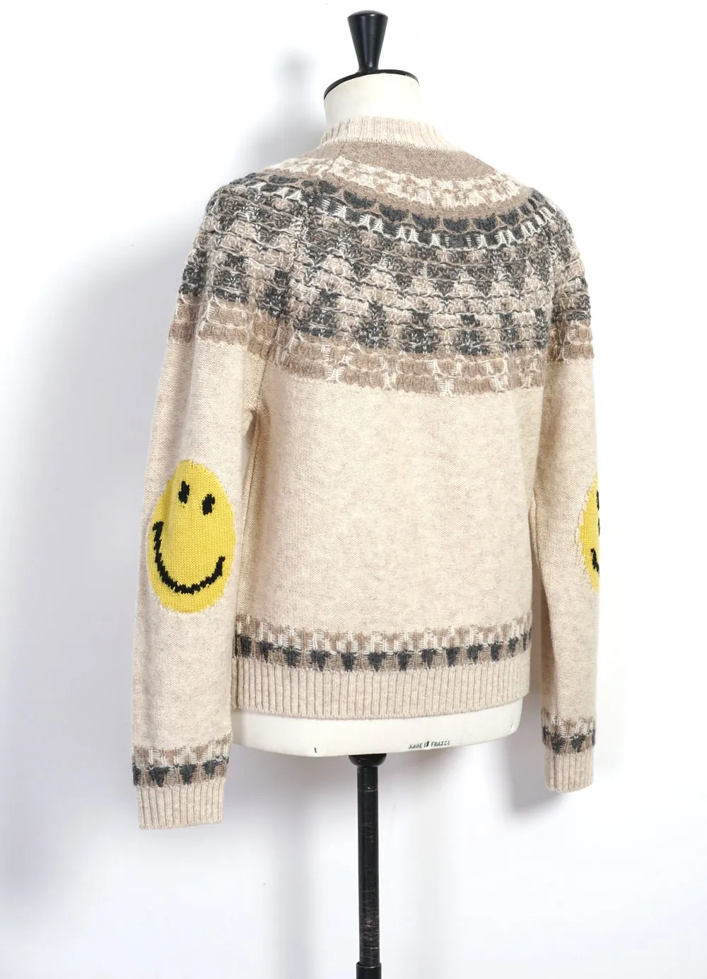 NORDIC SMILIE | Wool-Jacquard Crewneck Sweater | Ecru sold by Hansen Garments product image thumbnail 3